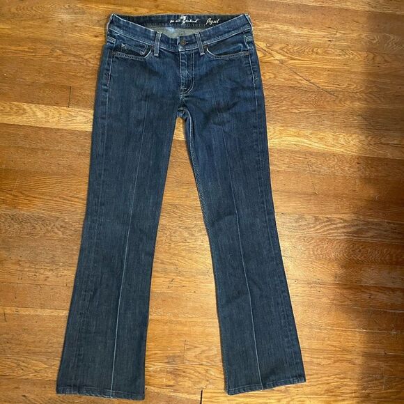 7 For All Mankind Flint Boot Cut 5 Pocket Embordered Womens Size 28 - Picture 3 of 13